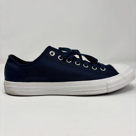 Converse Shoes Men 10 Navy Chuck Taylor All Star Low Top Canvas Camo 140054F EUC - Picture 2 of 9